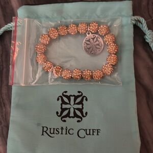 Rustic Cuff Gold Filigree Charm Bracelet